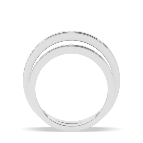 Flush Setting Round FullRadiantique Wedding Diamond Ring