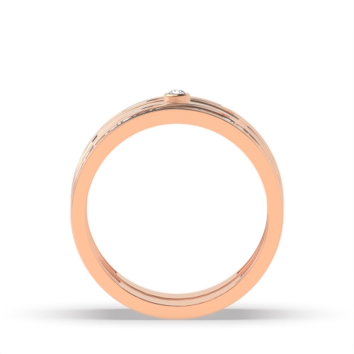 Pave Setting Round Rose Gold Couple designer Couples Engagement Rings