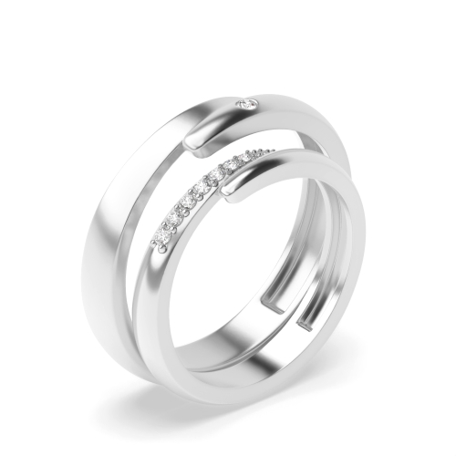 Flush Setting Round Wedding Diamond Ring