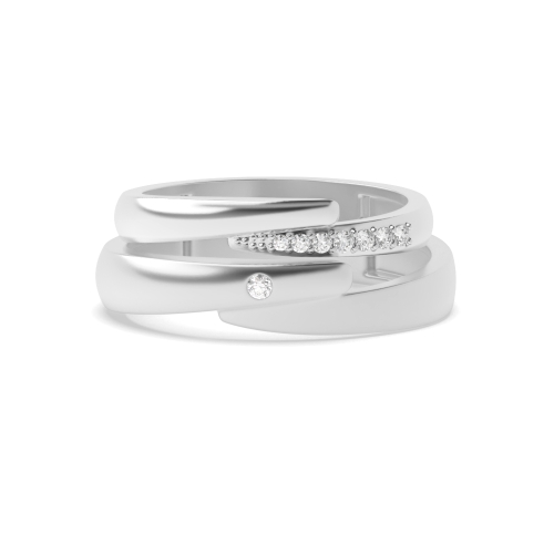 Flush Setting Round Wedding Diamond Ring