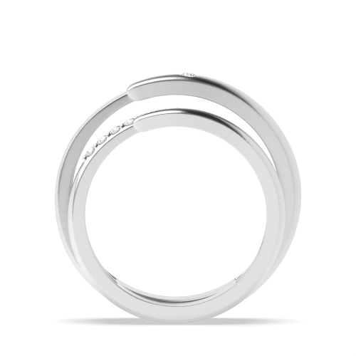 Flush Setting Round White Gold Wedding Diamond Ring