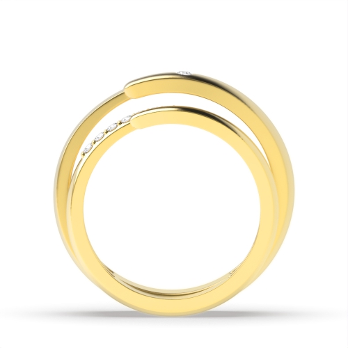 Flush Setting Round Yellow Gold Regal Couples Engagement Rings