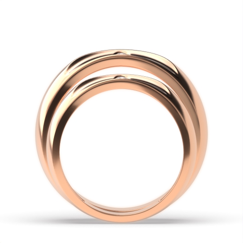 Flush Setting Round Rose Gold Fullwhisper Couples Engagement Rings
