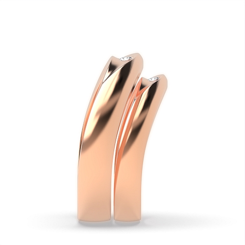 Flush Setting Round Rose Gold Fullwhisper Couples Engagement Rings