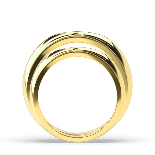 Flush Setting Round Yellow Gold Fullwhisper Couples Engagement Rings