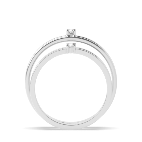 4 Prong Round Simple Couple Band Wedding Diamond Ring
