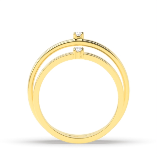 4 Prong Round Yellow Gold Simple couple band Couples Engagement Rings