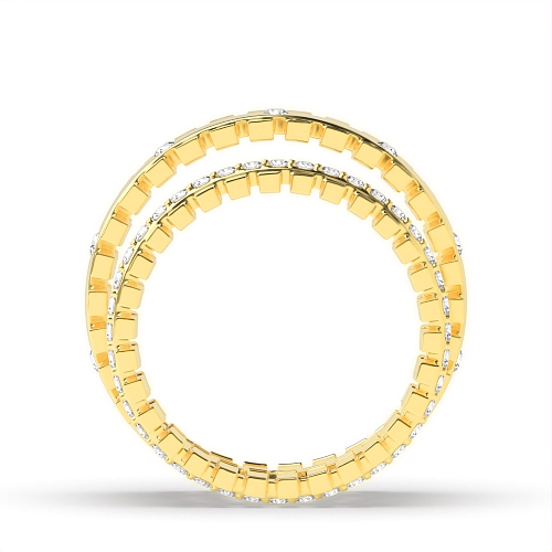 4 Prong Round Yellow Gold Unique couple Couples Engagement Rings