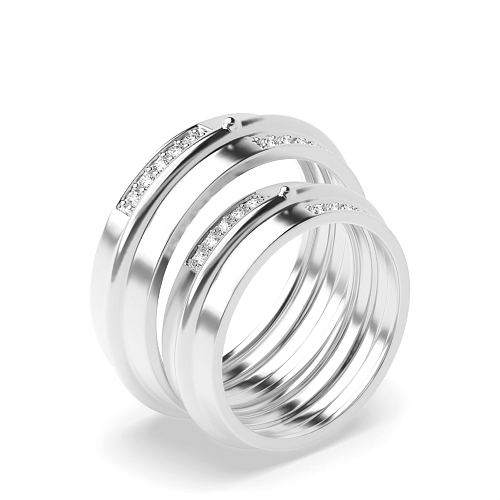 Pave Setting Round Eternal Naturally Mined Diamond Engagement Rings