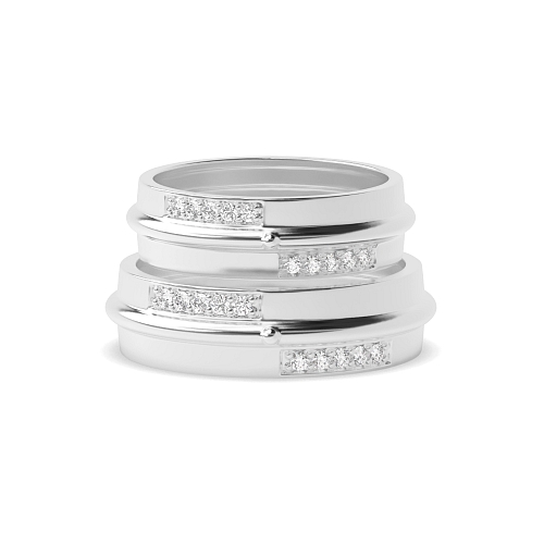 Pave Setting Round Eternal Naturally Mined Diamond Engagement Rings
