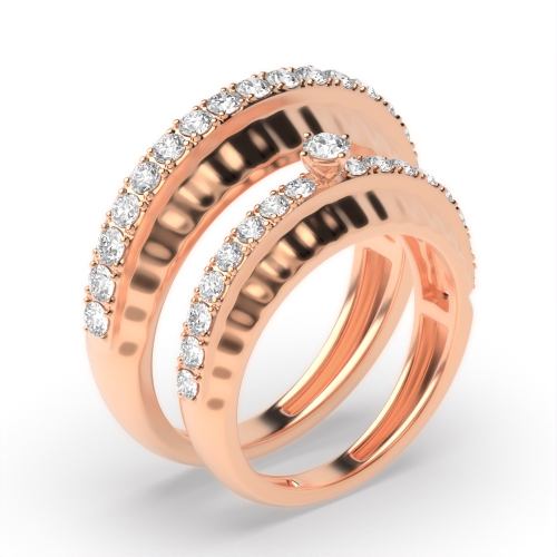 4 Prong Round Rose Gold Wondrous Couples Engagement Rings