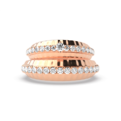 4 Prong Round Rose Gold Wondrous Couples Engagement Rings