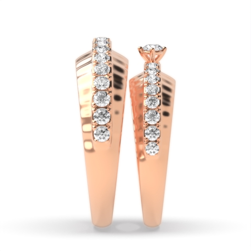 4 Prong Round Rose Gold Wondrous Couples Engagement Rings