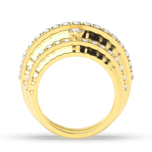 4 Prong Round Yellow Gold Wondrous Couples Engagement Rings