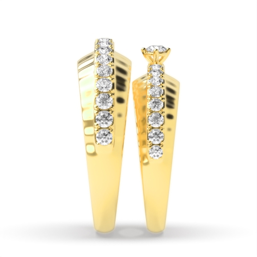 4 Prong Round Yellow Gold Wondrous Couples Engagement Rings
