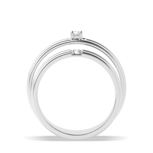 4 Prong Round Couple Band Wedding Diamond Ring