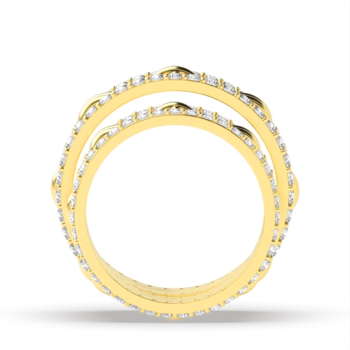 4 Prong Round Yellow Gold Eternity Couples Engagement Rings
