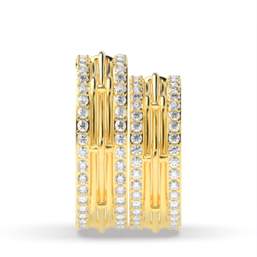 4 Prong Round Yellow Gold Eternity Couples Engagement Rings