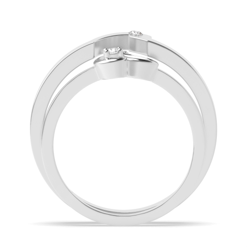 4 Prong Round Unique matching band Couples Engagement Rings