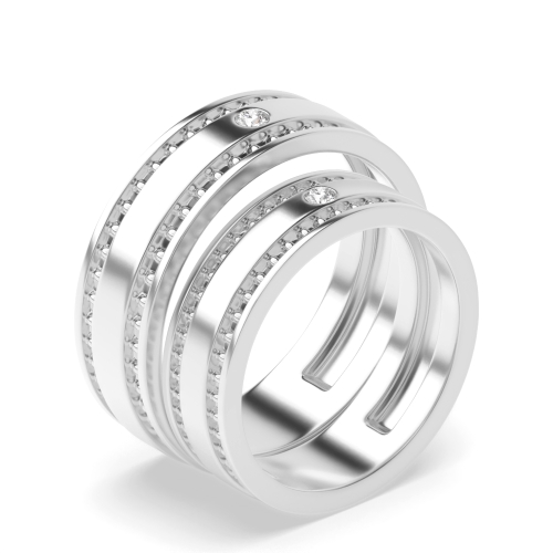 Flush Setting Round Eternalwhisper Couples Engagement Rings