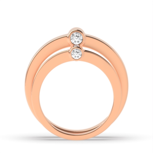 Pave Setting Round Rose Gold Nuptial twilight Couples Engagement Rings