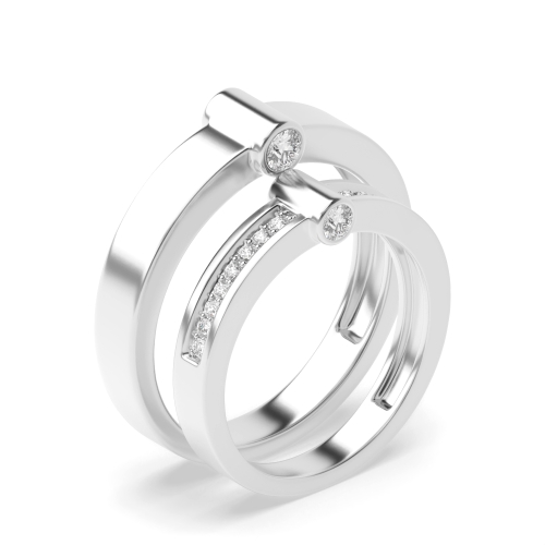Pave Setting Round Nuptial twilight Naturally Mined Diamond Engagement Rings