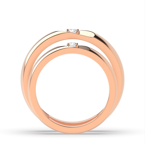 4 Prong Round Rose Gold Treasure Couples Engagement Rings