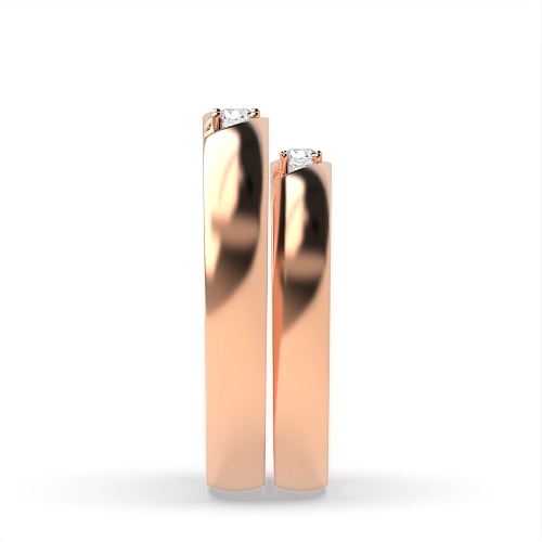 4 Prong Round Rose Gold Treasure Couples Engagement Rings