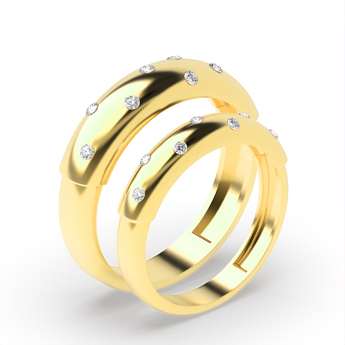 4 Prong Round Yellow Gold Dreamland Couples Engagement Rings
