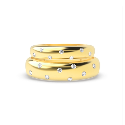 4 Prong Round Yellow Gold Dreamland Couples Engagement Rings
