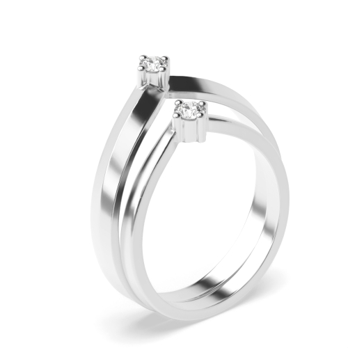 4 Prong Round Crown matching band Naturally Mined Diamond Engagement Rings