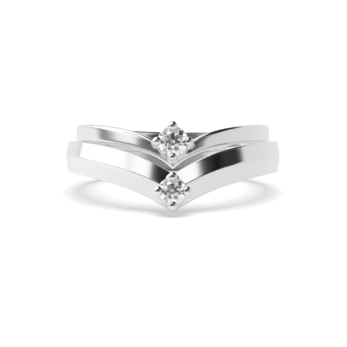 4 Prong Round Crown matching band Naturally Mined Diamond Engagement Rings
