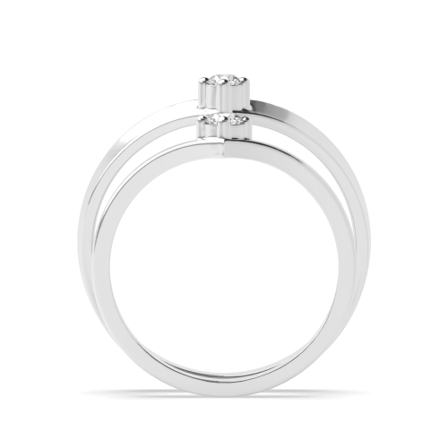4 Prong Round Crown matching band Naturally Mined Diamond Engagement Rings