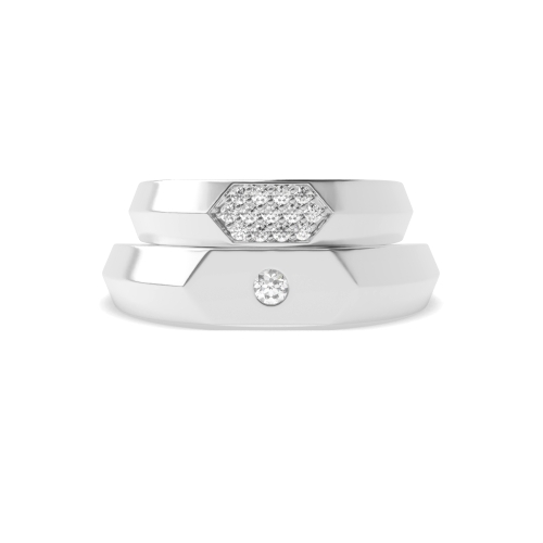 Flush Setting Round Unique Naturally Mined Diamond Engagement Rings