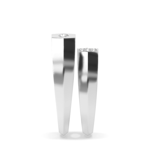 Flush Setting Round Unique Naturally Mined Diamond Engagement Rings