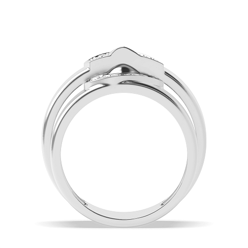 Pave Setting Round Matching band heart shaped Naturally Mined Diamond Engagement Rings
