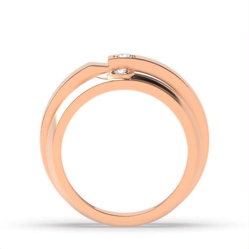 4 Prong Round Rose Gold Couple band heart Couples Engagement Rings