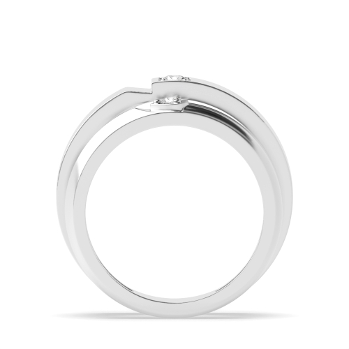 4 Prong Round Couple band heart Naturally Mined Diamond Engagement Rings