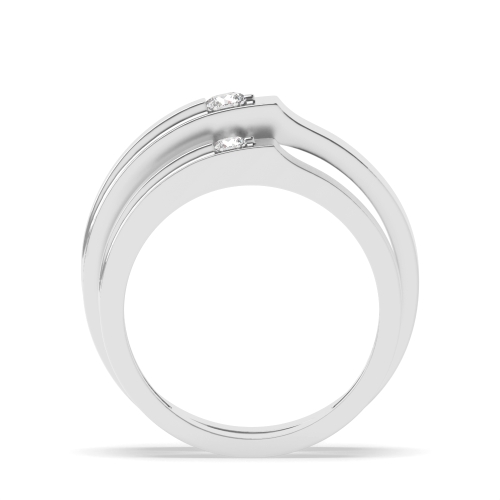 Channel Setting Round Gossamer Naturally Mined Diamond Engagement Rings