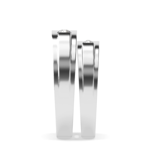 Channel Setting Round Gossamer Naturally Mined Diamond Engagement Rings