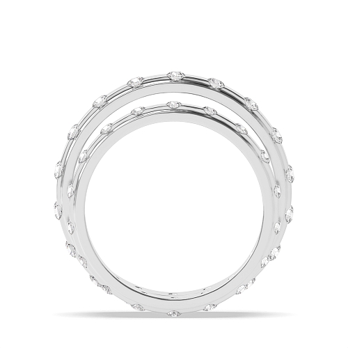 Channel Setting Round Couple band eternity Naturally Mined Diamond Engagement Rings