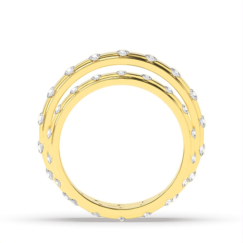 Channel Setting Round Yellow Gold Couple band eternity Couples Engagement Rings