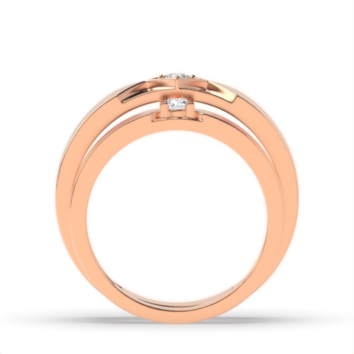 Pave Setting Round Rose Gold Boldness Couples Engagement Rings