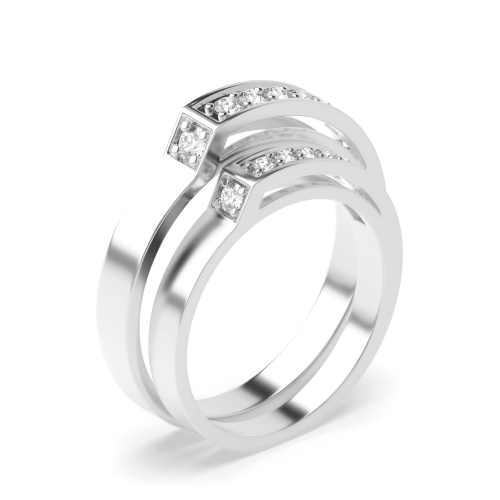 Pave Setting Round Matching band unique Naturally Mined Diamond Engagement Rings