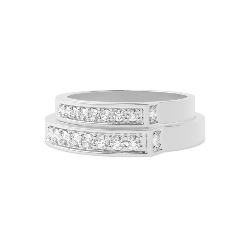 Pave Setting Round Matching band unique Naturally Mined Diamond Engagement Rings