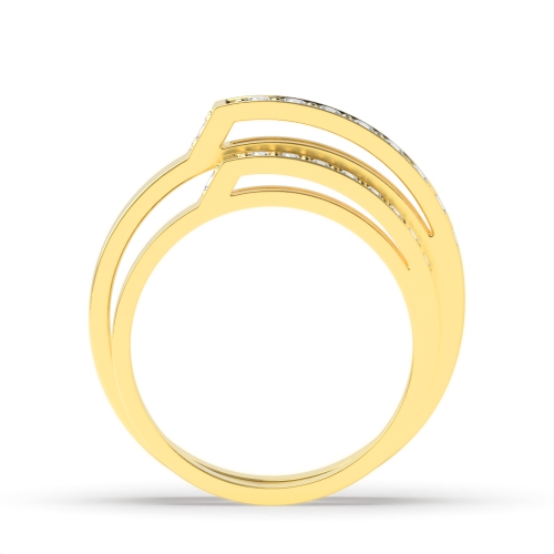 Pave Setting Round Yellow Gold Matching band unique Couples Engagement Rings