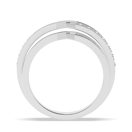Pave Setting Round Line couple band Naturally Mined Diamond Engagement Rings