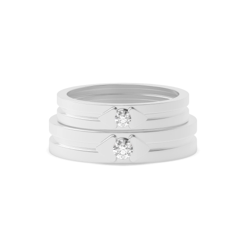 Channel Setting Round Matrimony orbit Moissanite Engagement Rings
