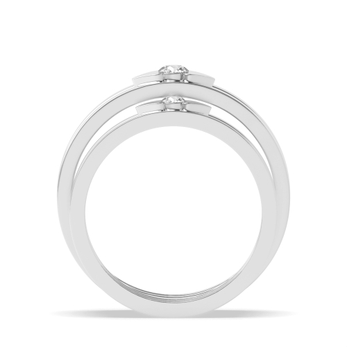 Channel Setting Round Matrimony orbit Moissanite Engagement Rings
