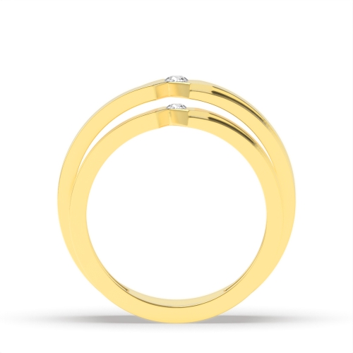 Bezel Setting Round Yellow Gold Wedding Diamond Ring